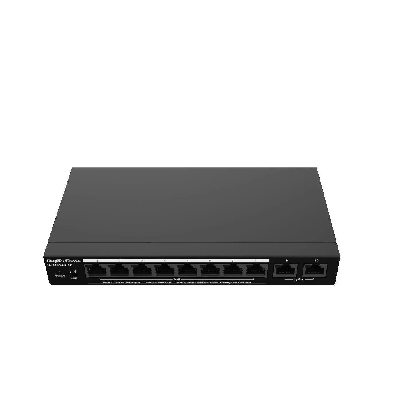 Reyee RG-ES210GC-LP 10 Portlu, 10/100/1000 Gigabit, Yönetilebilir Switch, 8 Port PoE+ (70W)
